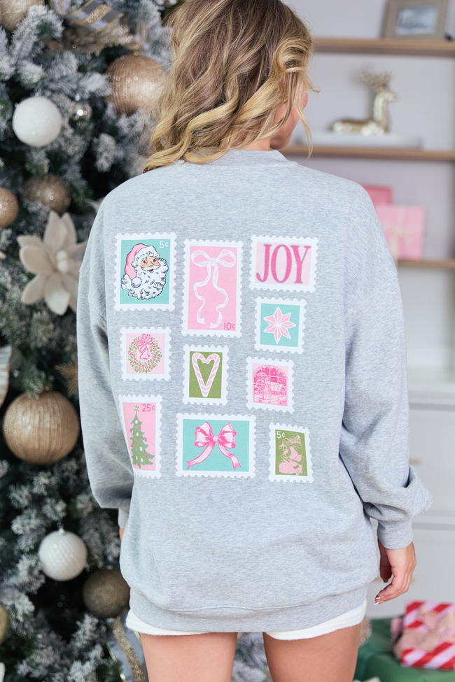 Dear Santa Light Grey Oversized Graphic Sweatshirt