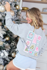 Dear Santa Light Grey Oversized Graphic Sweatshirt