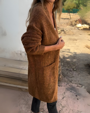 BELIA - Casual Knit Pocketed Cardigan