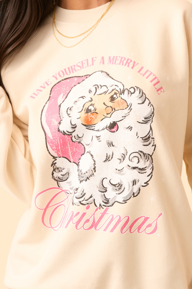 Vintage Santa Cream Oversized Graphic Sweatshirt