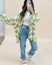 SARIL - Oversized Checkered Cardigan