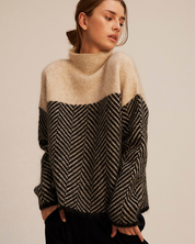 MALENE - COTTON TURTLENECK SWEATER