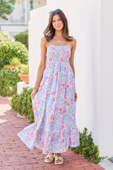 Ashley Blue Floral Maxi Dress FINAL SALE