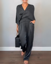PAULA - WRAP TOP AND PANTS SET