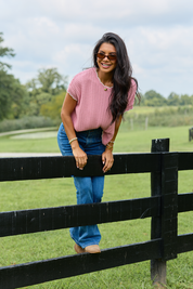 Lenny Mauve Scallop Trim Top SALE