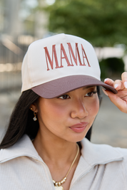 Mama Natural/Brown Embroidered Trucker Hat