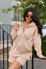 Be Right Back Orange Oversized Acid Washed Quarter Zip