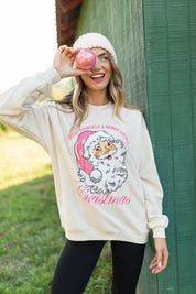 Vintage Santa Cream Oversized Graphic Sweatshirt