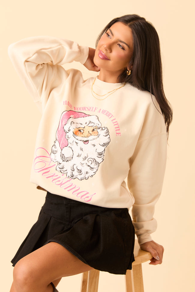 Vintage Santa Cream Oversized Graphic Sweatshirt
