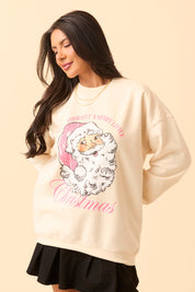 Vintage Santa Cream Oversized Graphic Sweatshirt