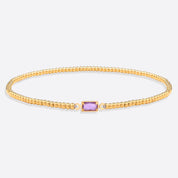 Gold Beaded Birthstone Bracelet