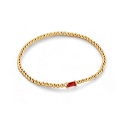 Gold Beaded Birthstone Bracelet