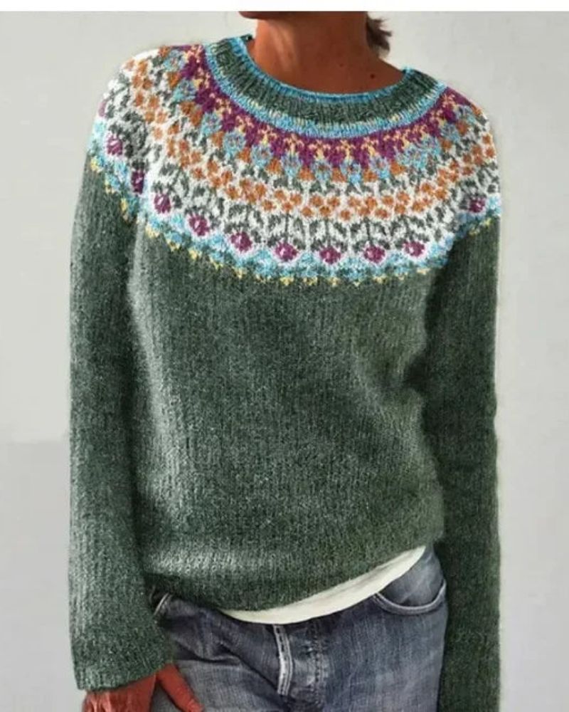 HALENA - STYLISH RETRO SWEATER