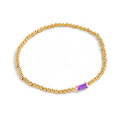 Gold Beaded Birthstone Bracelet