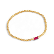 Gold Beaded Birthstone Bracelet