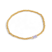 Gold Beaded Birthstone Bracelet