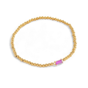 Gold Beaded Birthstone Bracelet