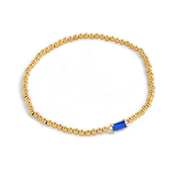 Gold Beaded Birthstone Bracelet