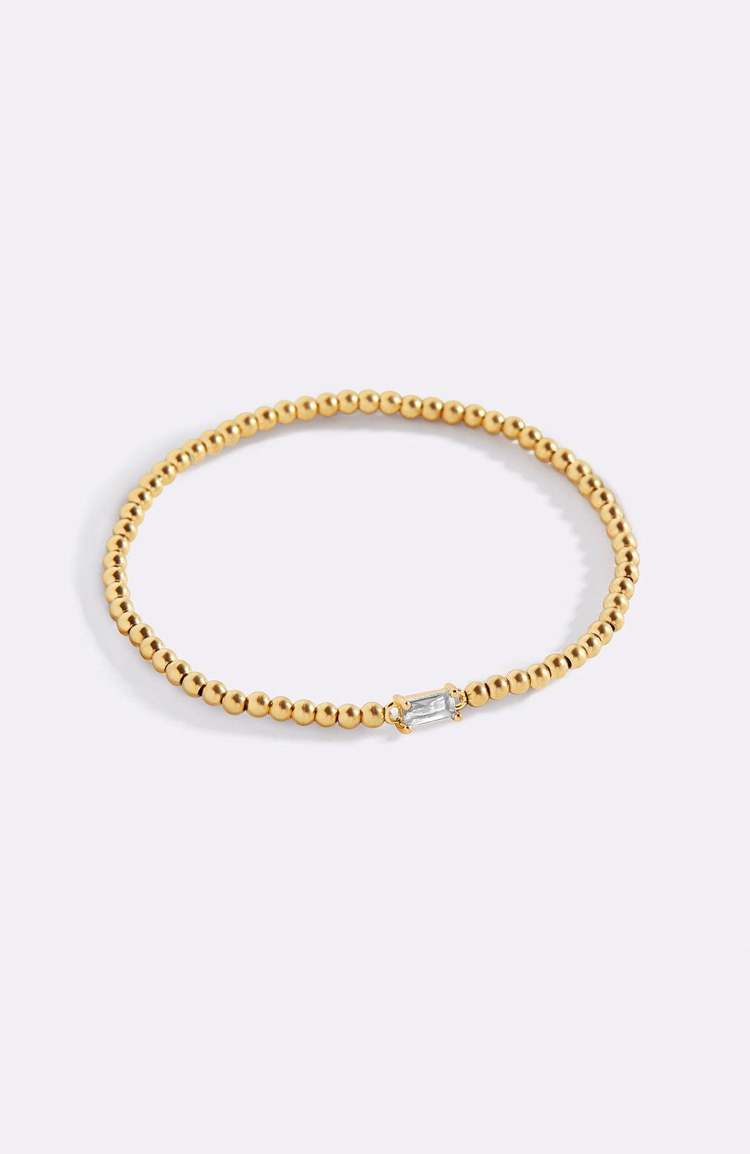 Gold Beaded Birthstone Bracelet