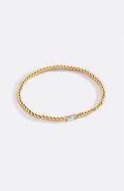 Gold Beaded Birthstone Bracelet