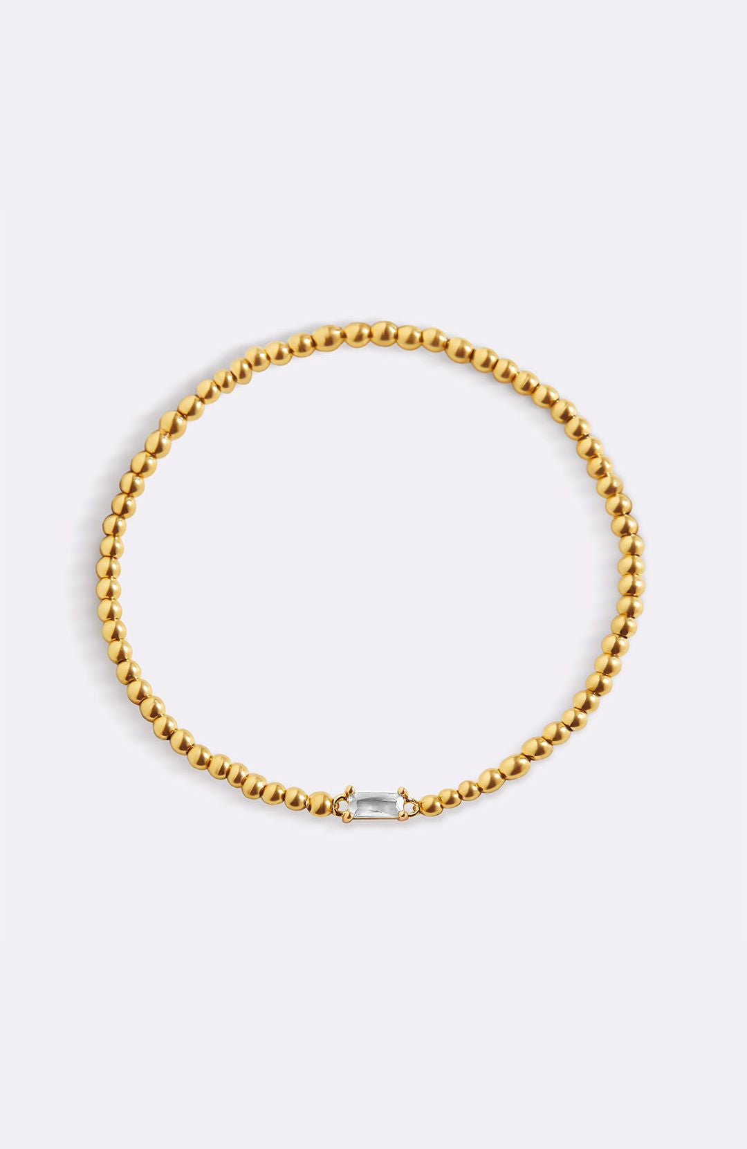 Gold Beaded Birthstone Bracelet