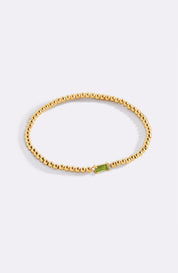 Gold Beaded Birthstone Bracelet