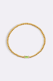 Gold Beaded Birthstone Bracelet
