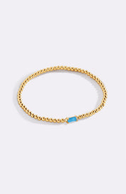Gold Beaded Birthstone Bracelet