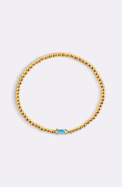 Gold Beaded Birthstone Bracelet