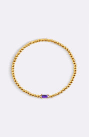 Gold Beaded Birthstone Bracelet