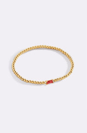 Gold Beaded Birthstone Bracelet