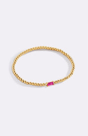 Gold Beaded Birthstone Bracelet