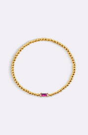Gold Beaded Birthstone Bracelet