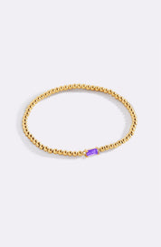 Gold Beaded Birthstone Bracelet