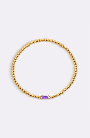 Gold Beaded Birthstone Bracelet