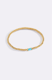 Gold Beaded Birthstone Bracelet