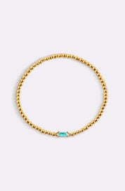 Gold Beaded Birthstone Bracelet
