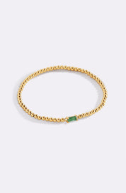 Gold Beaded Birthstone Bracelet