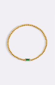 Gold Beaded Birthstone Bracelet