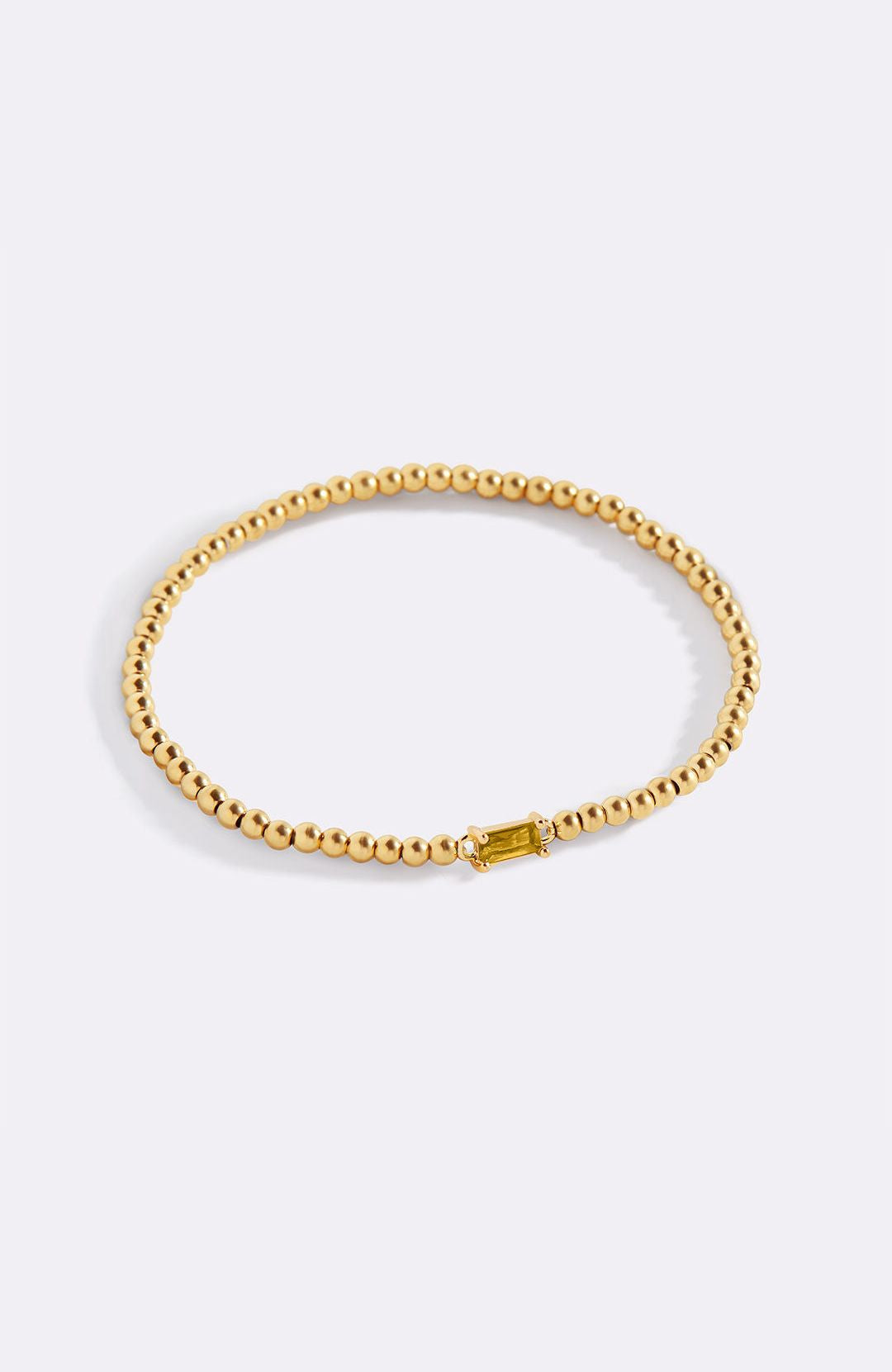 Gold Beaded Birthstone Bracelet