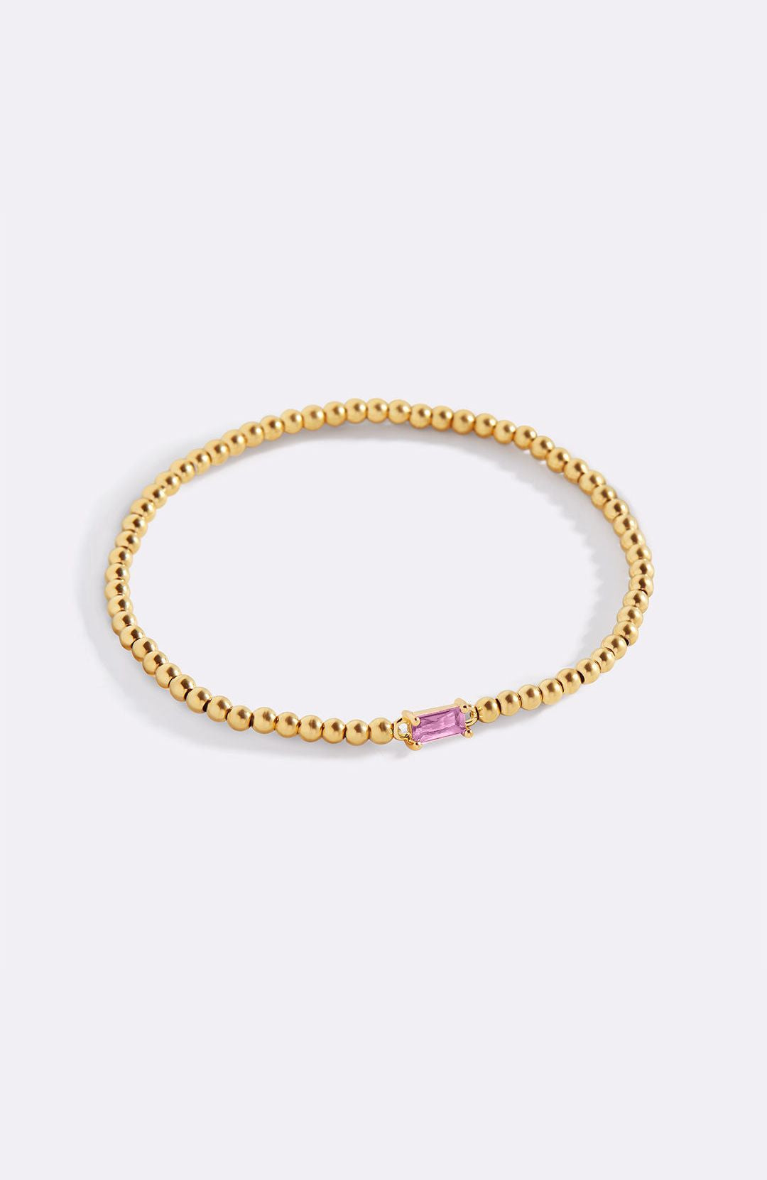 Gold Beaded Birthstone Bracelet