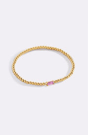 Gold Beaded Birthstone Bracelet
