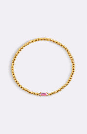 Gold Beaded Birthstone Bracelet