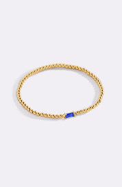 Gold Beaded Birthstone Bracelet
