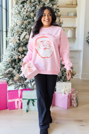 Don't Stop Believin' Light Pink Oversized Graphic Sweatshirt