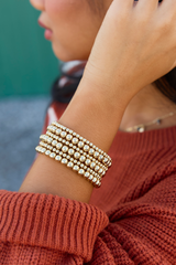 The Golden Stack Beaded Bracelet Set