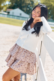 Along The Way Floral Ruffle Mini Skort