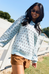 Dots & Daydreams Light Blue Dotted Sweater