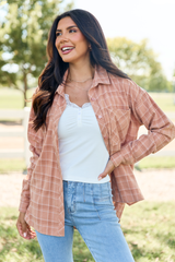 Made Me Realize Copper Plaid Flannel