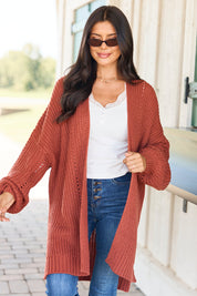 As The Leaves Turn Rust Knit Cardigan